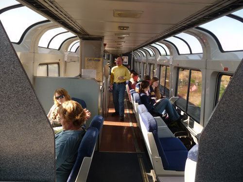 Amtrak train - observation car sightseer lounge