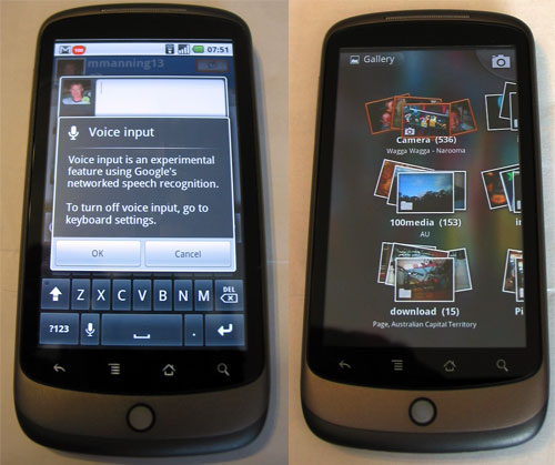 Google Nexus One - Voice Input and Photo Gallery