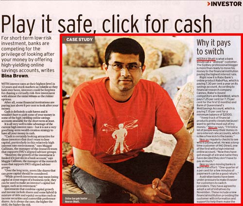 Neerav Bhatt Photo and quotes in AFR high interest bank account article
