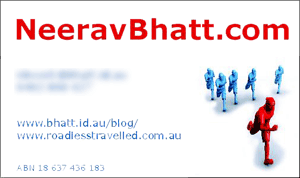 Neerav Bhatt business card bought from Click Business Cards