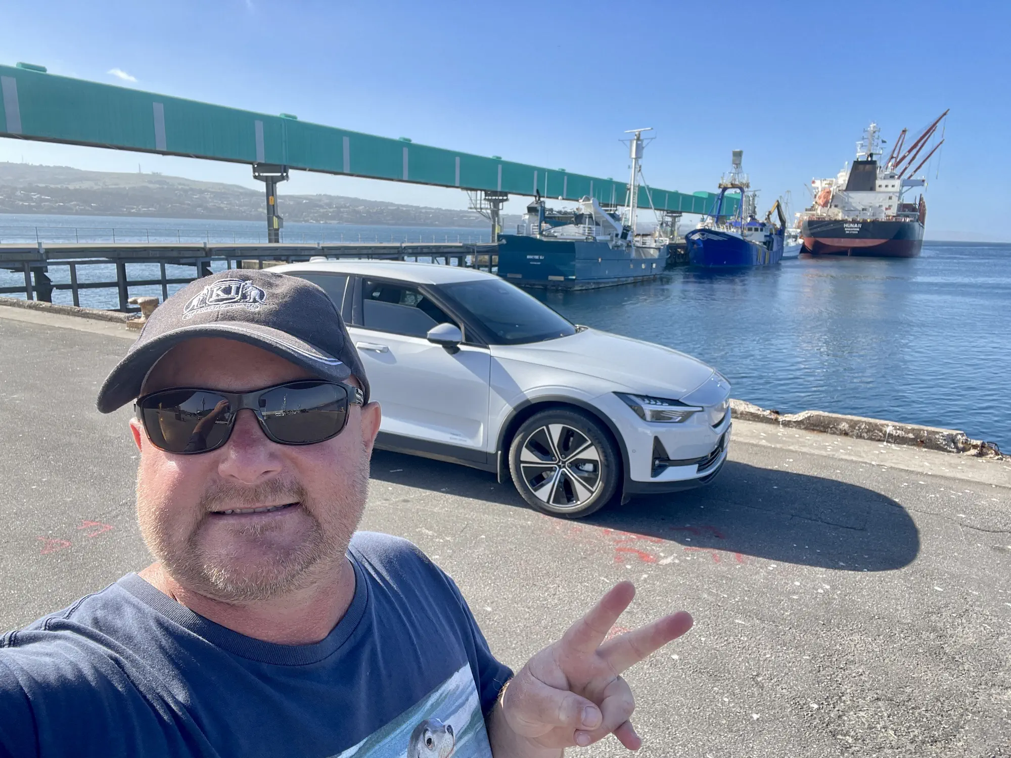 Kangaroo Island to Port Lincoln, electric car 4 day Australian road trip in 2024 Polestar 2 long-range single motor